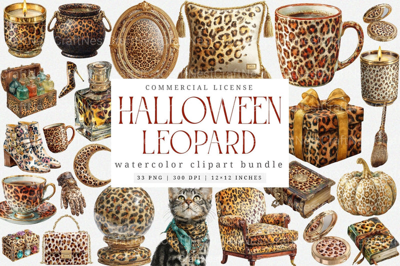 Leopard Print Halloween Clipart Bundle - CraftNest - Digital Crafting and Art