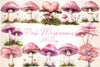 Charming Pink Mushrooms Clipart Bundle