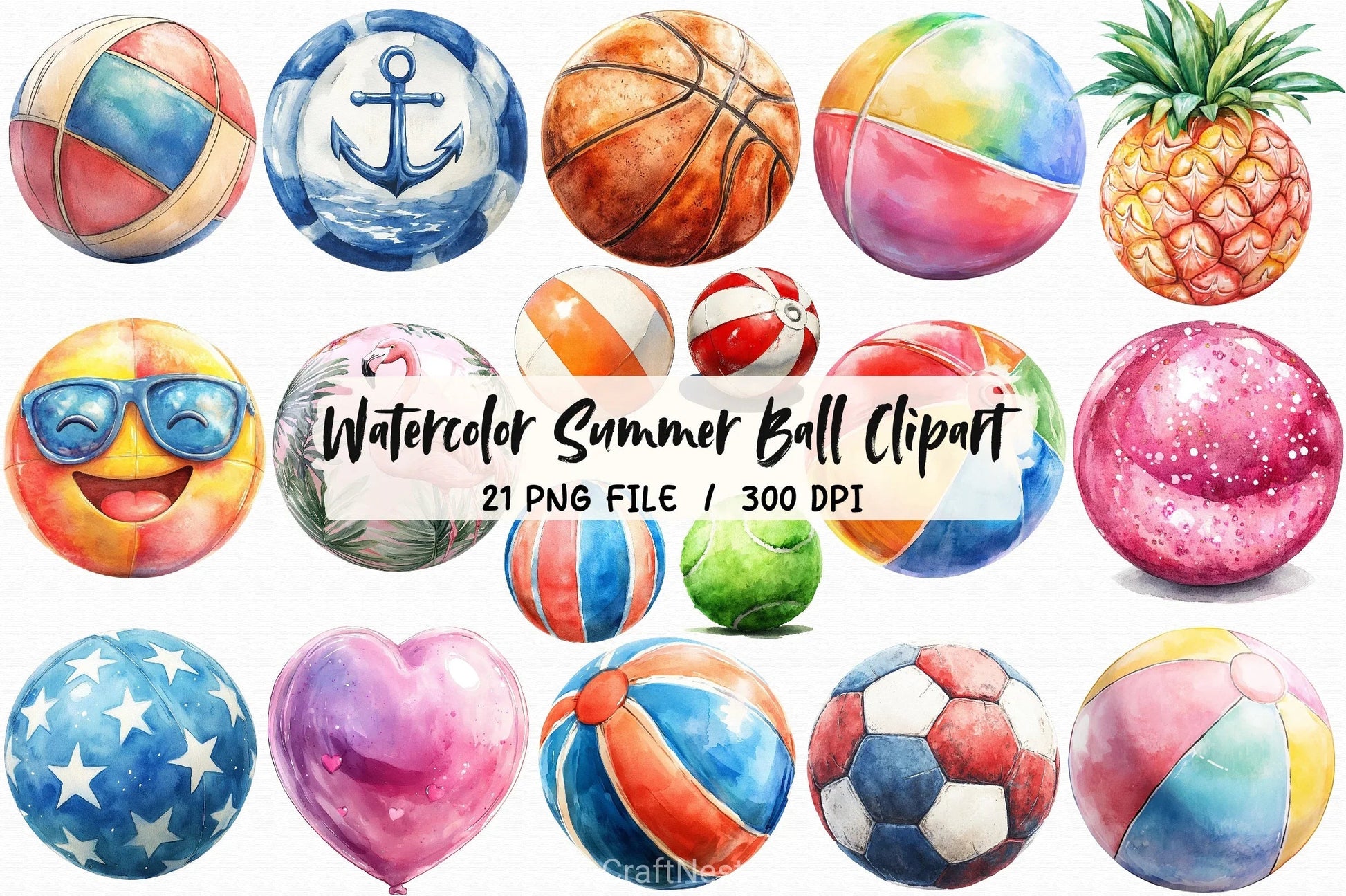 Summer Ball Clipart Bundle 2 - CraftNest - Digital Crafting and Art