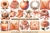 Peach Colored Autumn Clipart Bundle