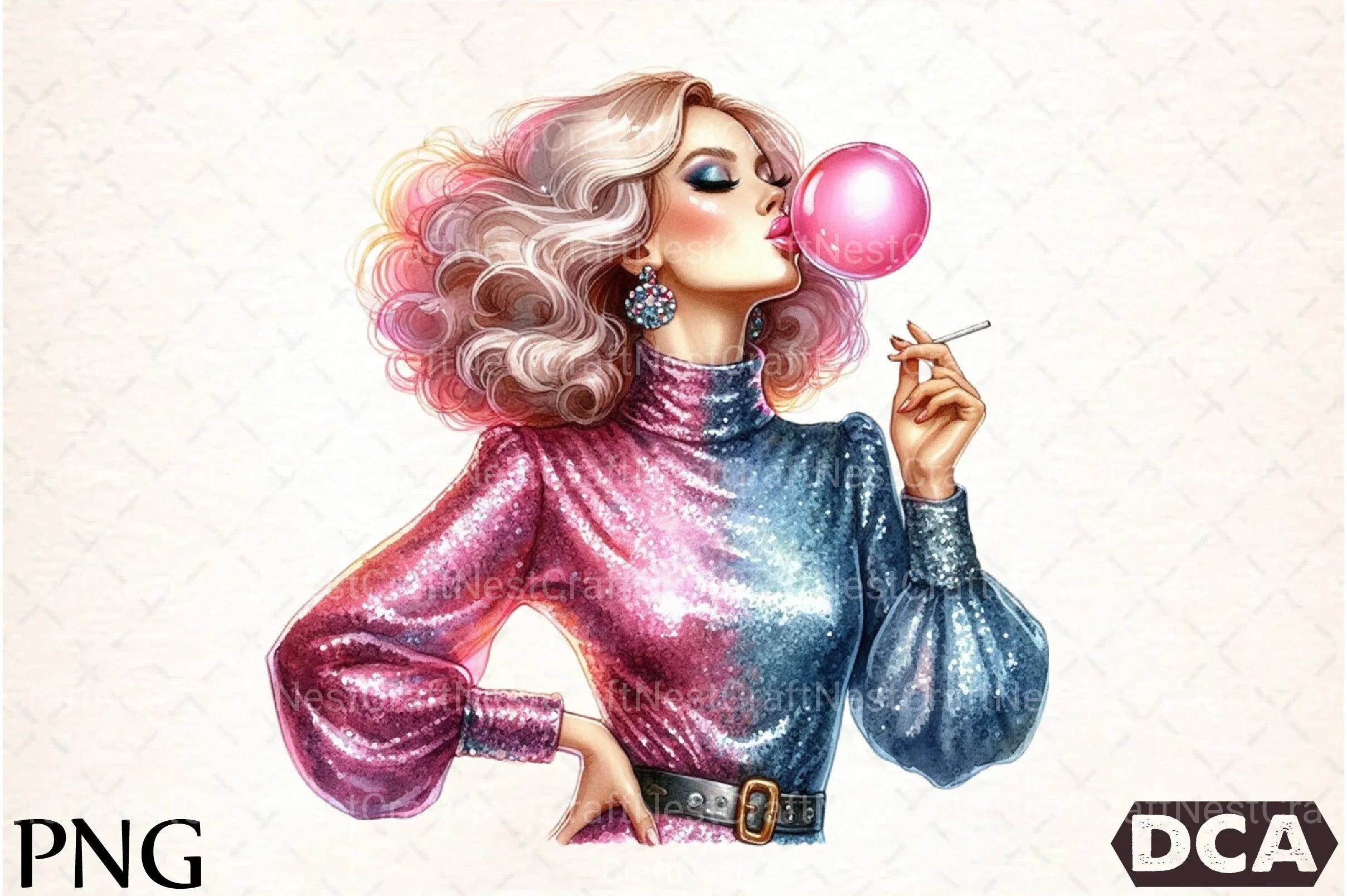 Funny Retro Pinup Girl Clipart Bundle - CraftNest - Digital Crafting and Art