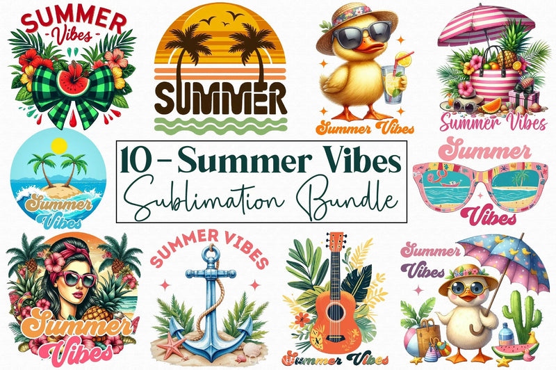 Summer Vibes Clipart Bundle 5 - CraftNest - Digital Crafting and Art