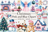 Pink & Blue Christmas Clipart Bundle