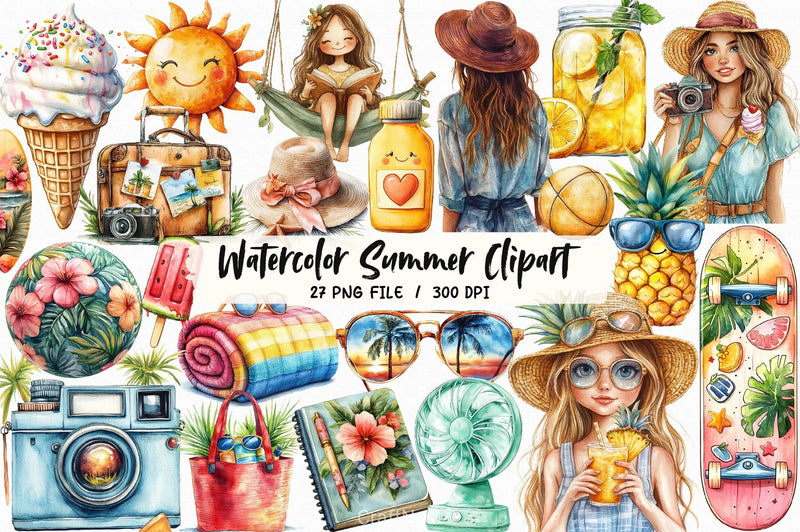 Summer Vacation Clipart Bundle 3 - CraftNest - Digital Crafting and Art