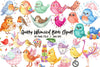 Quirky Whimsical Birds Clipart Bundle