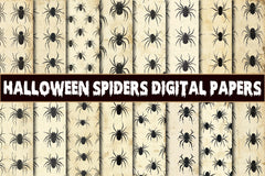 Halloween Spiders Digital Paper Pack - CraftNest - Digital Crafting and Art