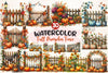 Fall Pumpkin Fence Clipart Bundle 1