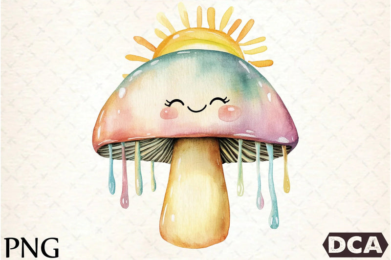 Rainbow Mushroom Clipart Bundle - CraftNest - Digital Crafting and Art
