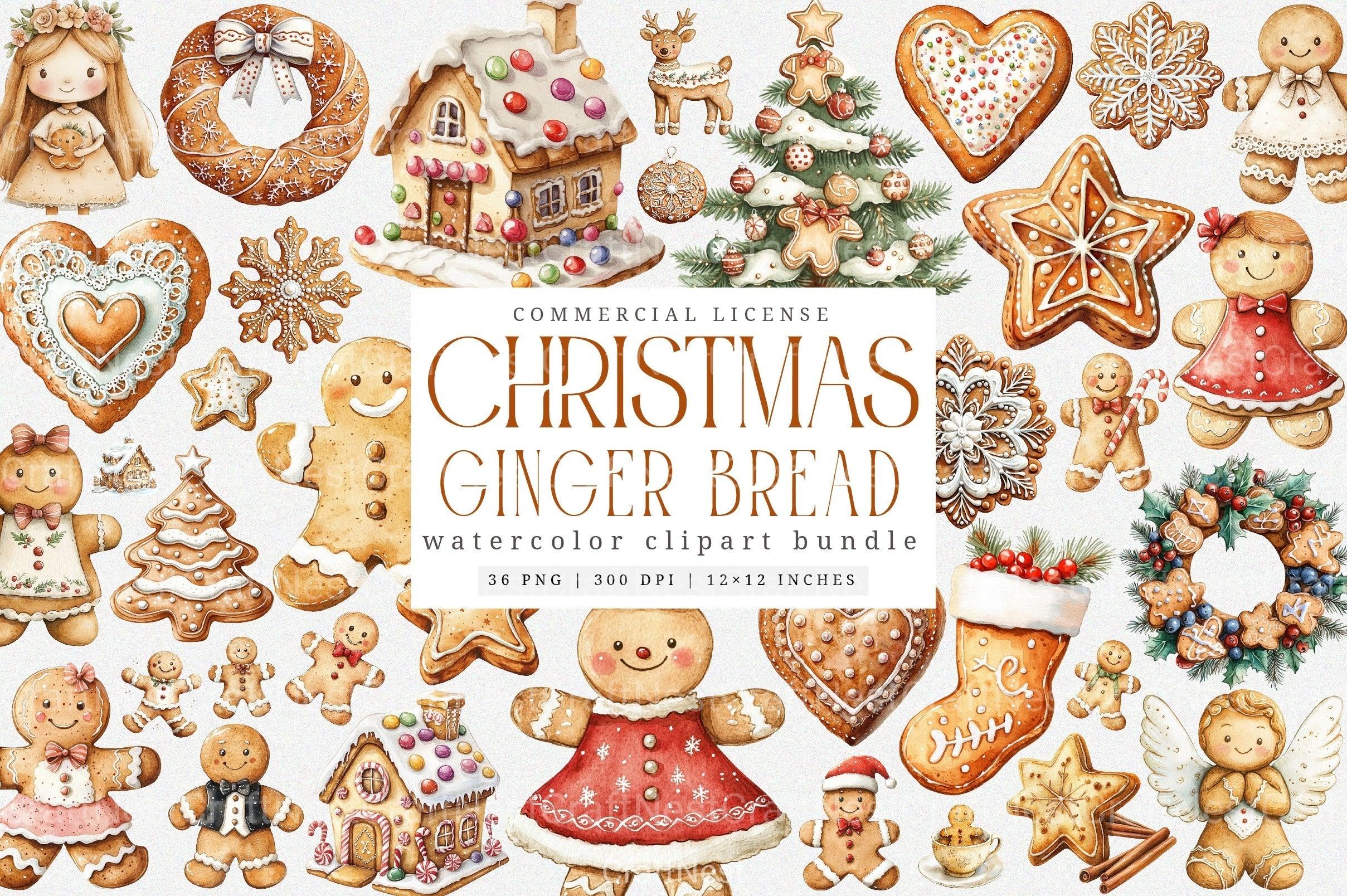 Gingerbread Christmas Clipart Bundle 2 - CraftNest - Digital Crafting and Art