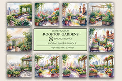 Rooftop Gardens Background Papers - CraftNest - Digital Crafting and Art
