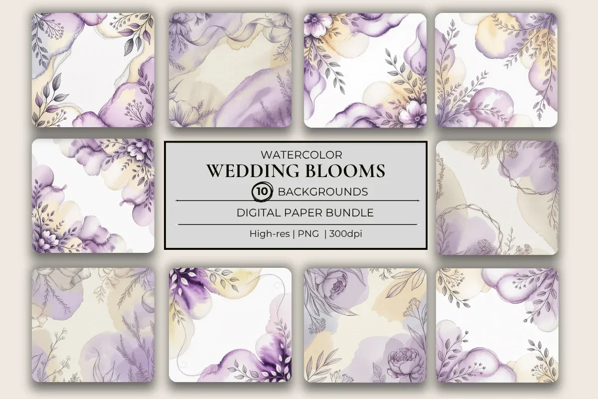 Wedding Blooms Background Papers - CraftNest - Digital Crafting and Art