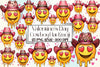 Valentine Cowboy Hat Emoji Clipart Bundle