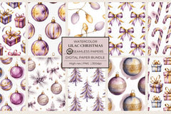 Lilac & Gold Seamless Papers - CraftNest - Digital Crafting and Art