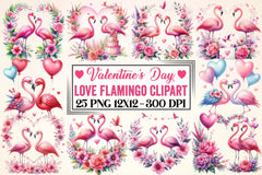 Valentine's Day Flamingo Clipart Bundle - CraftNest - Digital Crafting and Art