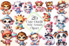 Cute Outfit Baby Animals Clipart Bundle 2