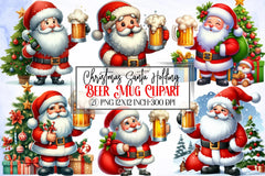 Christmas Santa Beer Mug Clipart Bundle - CraftNest - Digital Crafting and Art