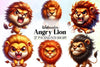 Angry Lion Clipart Bundle