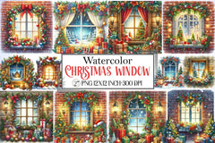 Christmas Window Clipart Bundle - CraftNest - Digital Crafting and Art