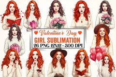 Valentine Girl Clipart Bundle 1 - CraftNest - Digital Crafting and Art