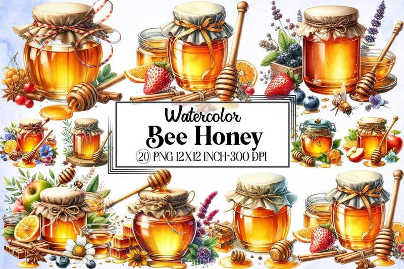 Bee Honey Clipart Bundle - CraftNest - Digital Crafting and Art