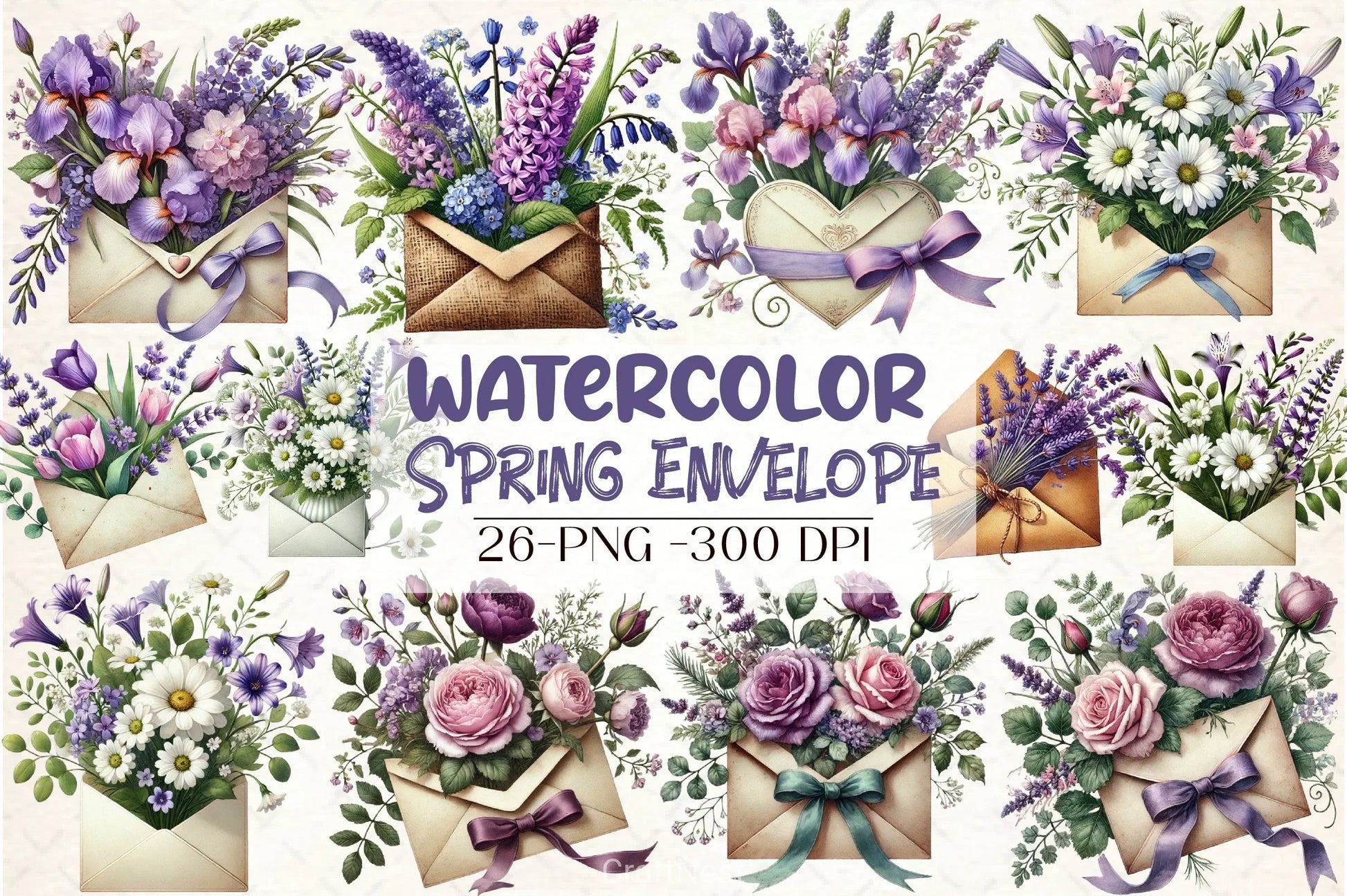 Spring Flowers & Envelope Clipart Bundle - CraftNest - Digital Crafting and Art