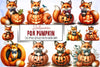 Halloween Fox Pumpkin Clipart Bundle