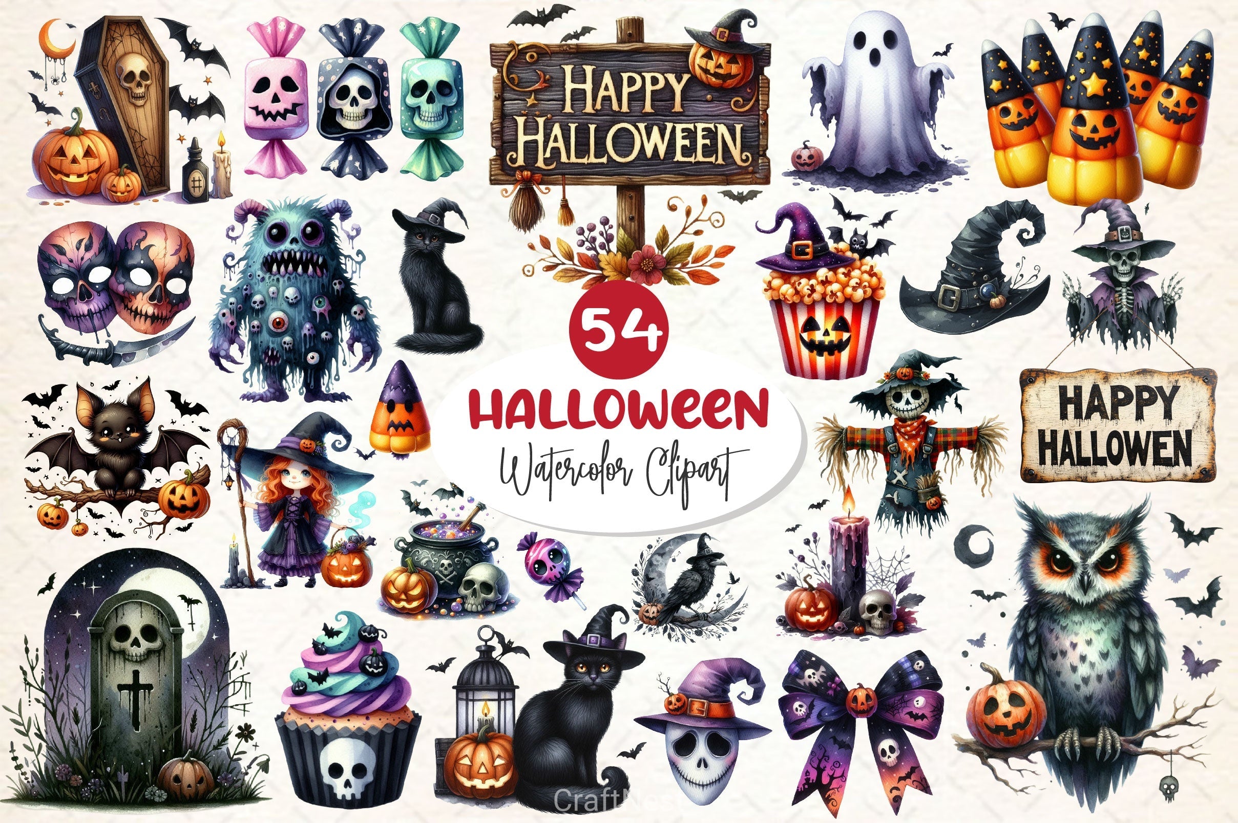 Cute Halloween Clipart Bundle 6