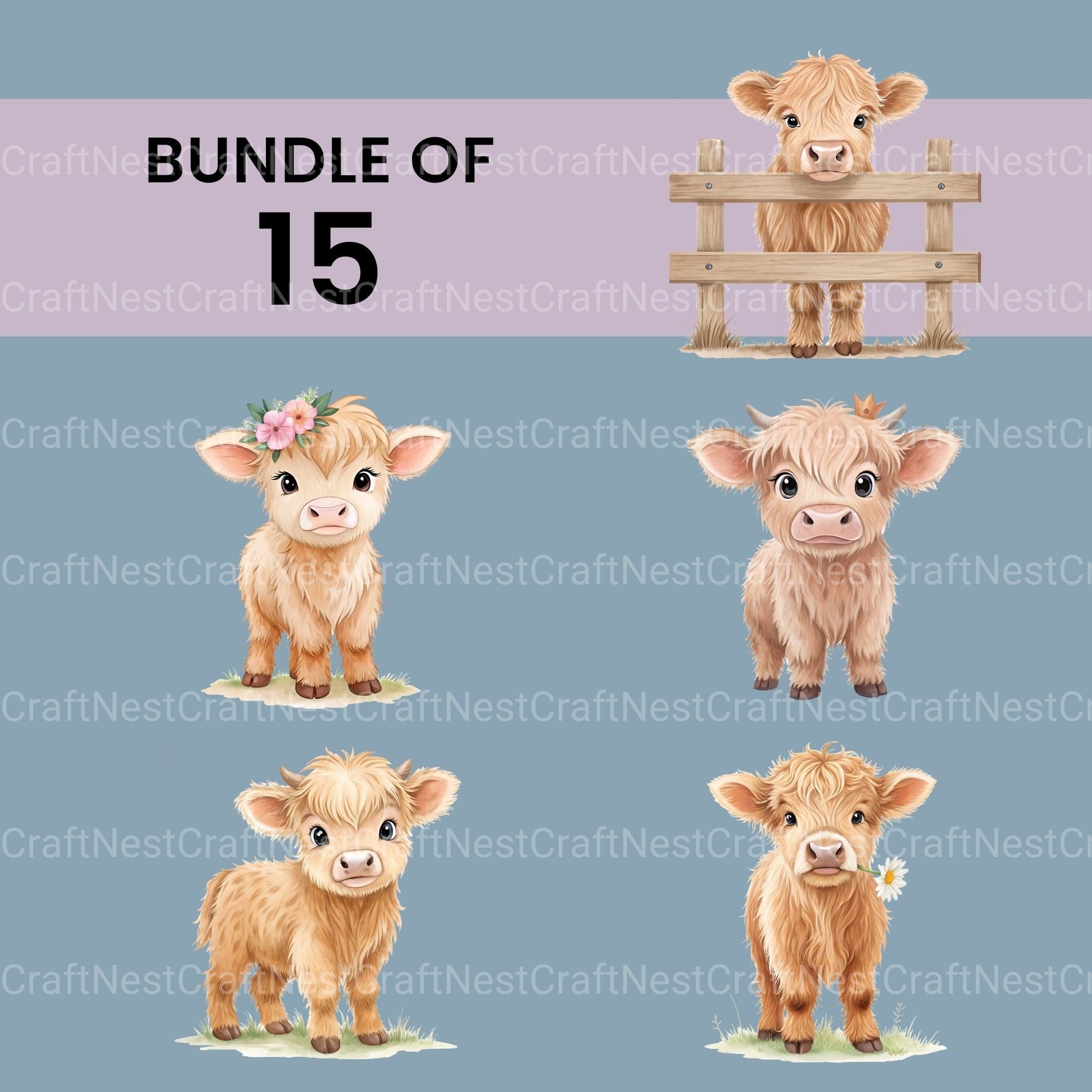 Highland Cows Clipart Bundle