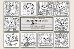 Chores Made Cute Coloring Book - CraftNest - Digital Crafting and Art