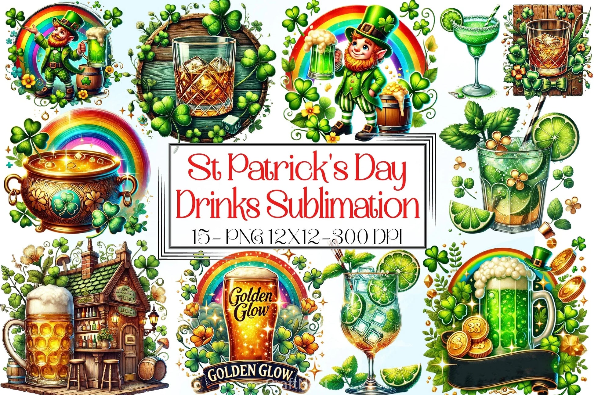 St. Patrick's Day Drinks Clipart Bundle 22 - CraftNest - Digital Crafting and Art