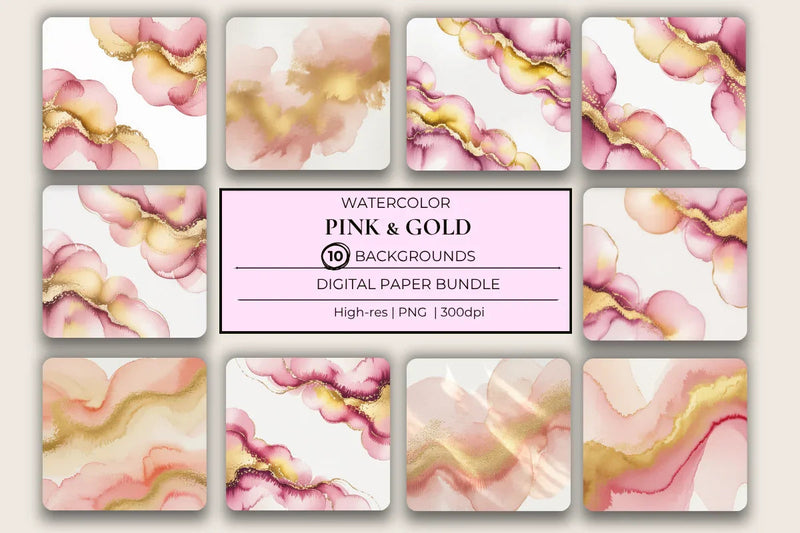 Pink & Gold Background Papers - CraftNest - Digital Crafting and Art