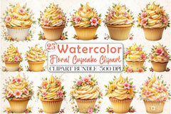 Floral Cupcake Clipart Bundle - CraftNest - Digital Crafting and Art