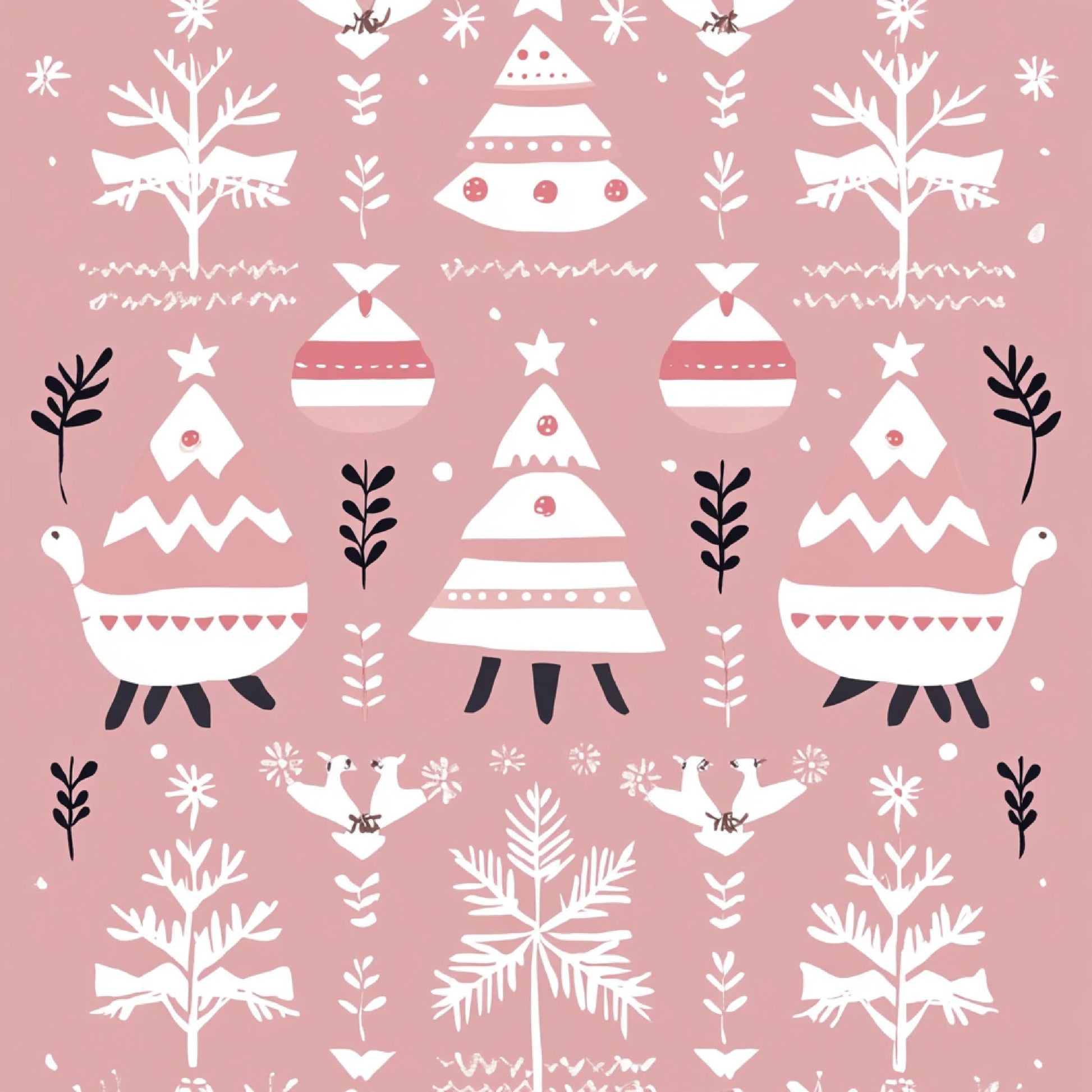 Pink Scandinavian Christmas Patterns Clipart Bundle - CraftNest - Digital Crafting and Art