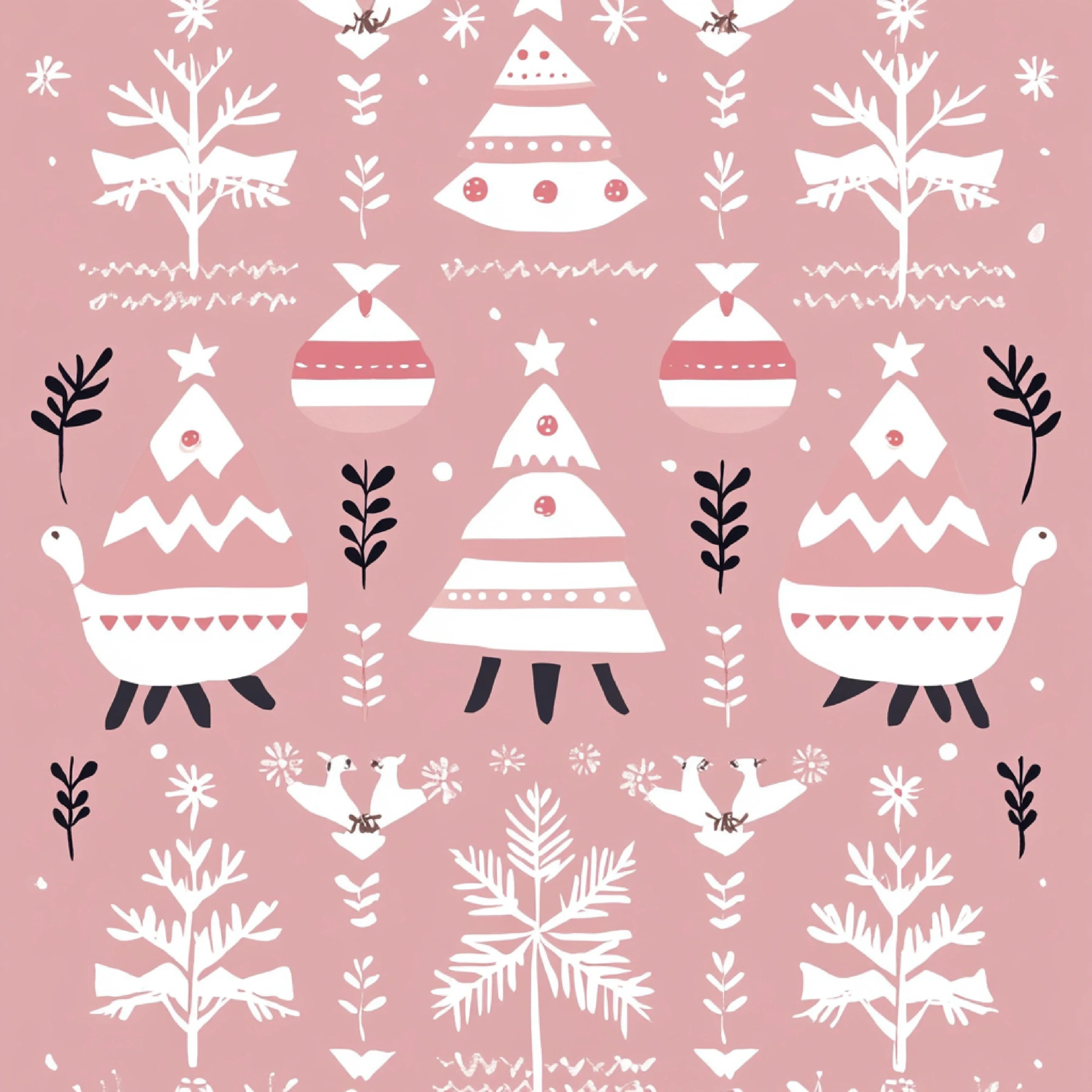 Pink Scandinavian Christmas Patterns Clipart Bundle - CraftNest - Digital Crafting and Art