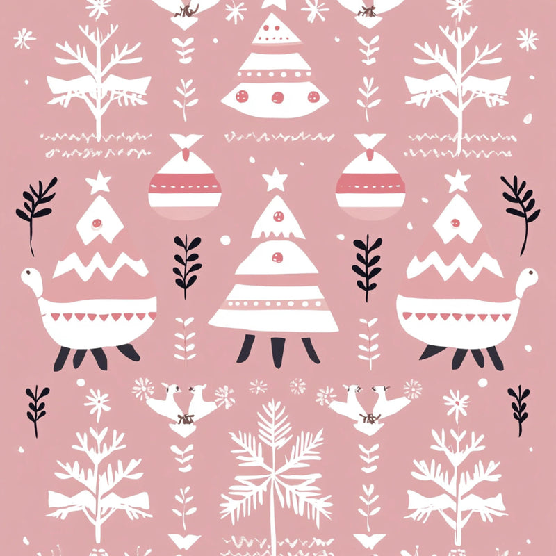 Pink Scandinavian Christmas Patterns Clipart Bundle - CraftNest - Digital Crafting and Art