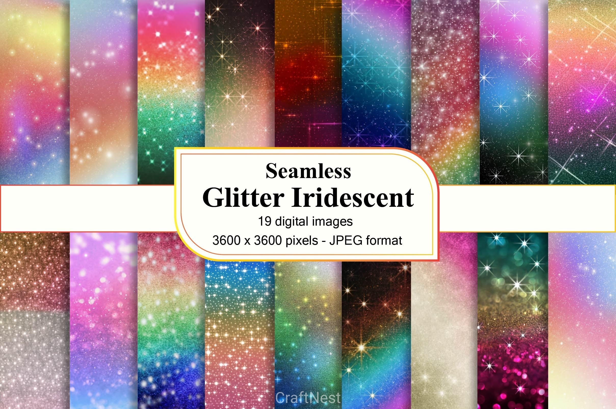 Glitter Digital Paper Iridescent Texture