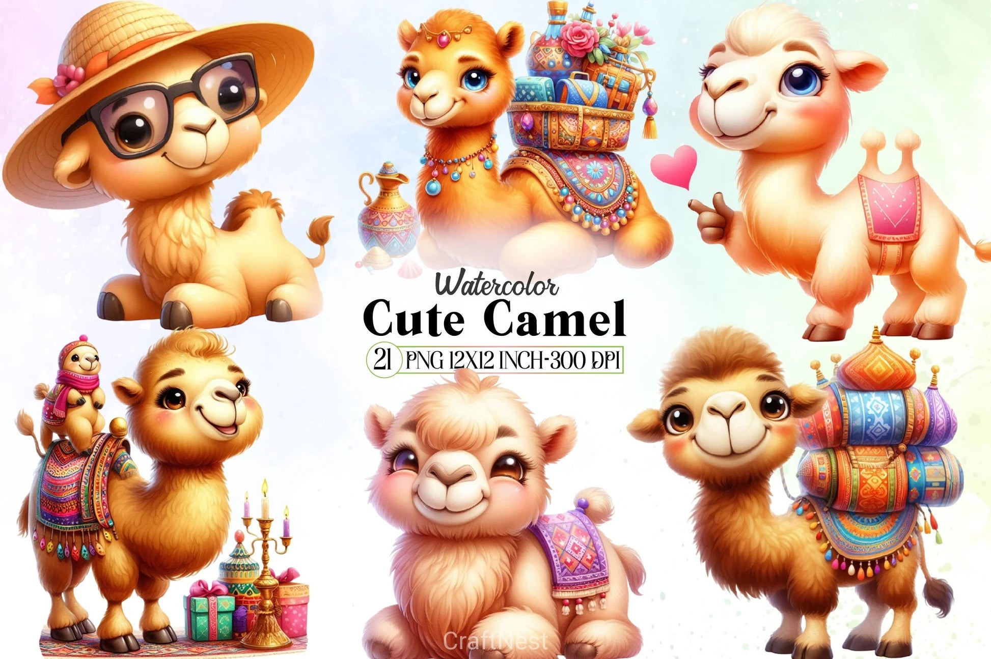 Cute Camel Clipart Bundle - CraftNest - Digital Crafting and Art