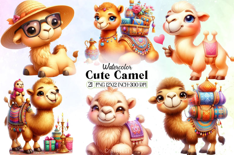 Cute Camel Clipart Bundle - CraftNest - Digital Crafting and Art