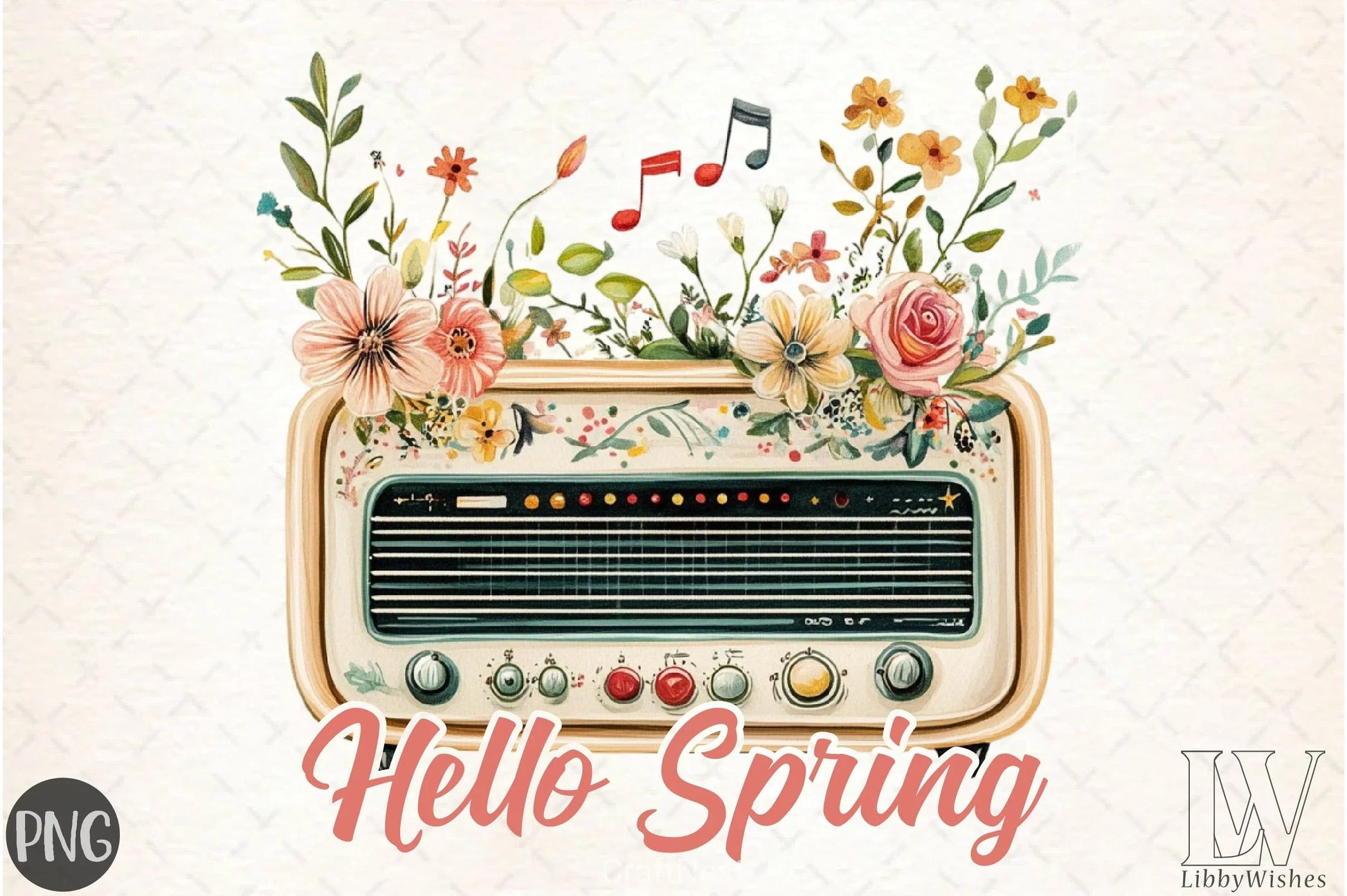 Hello Spring Radio Flower Clipart Bundle - CraftNest - Digital Crafting and Art