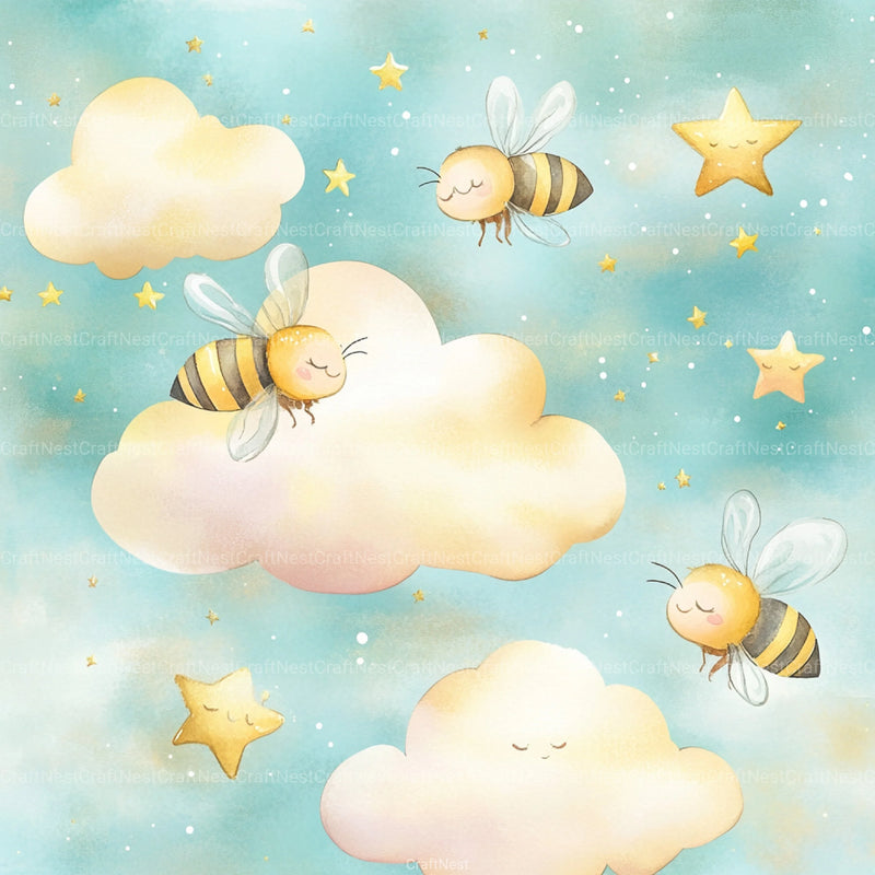 Princess Bee Digital Paper - CraftNest - Digital Crafting and Art