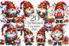 Gnome With Christmas Lights Clipart Bundle