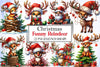 Funny Reindeer Christmas Clipart Bundle