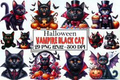 Halloween Vampire Cat Clipart Bundle - CraftNest - Digital Crafting and Art