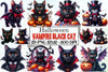 Halloween Vampire Cat Clipart Bundle