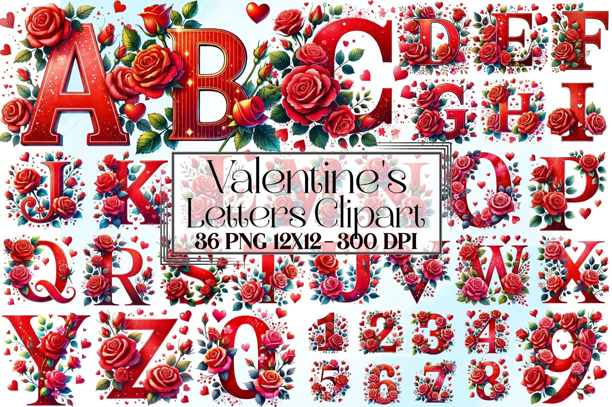 Valentine's Letters Clipart Bundle - CraftNest - Digital Crafting and Art