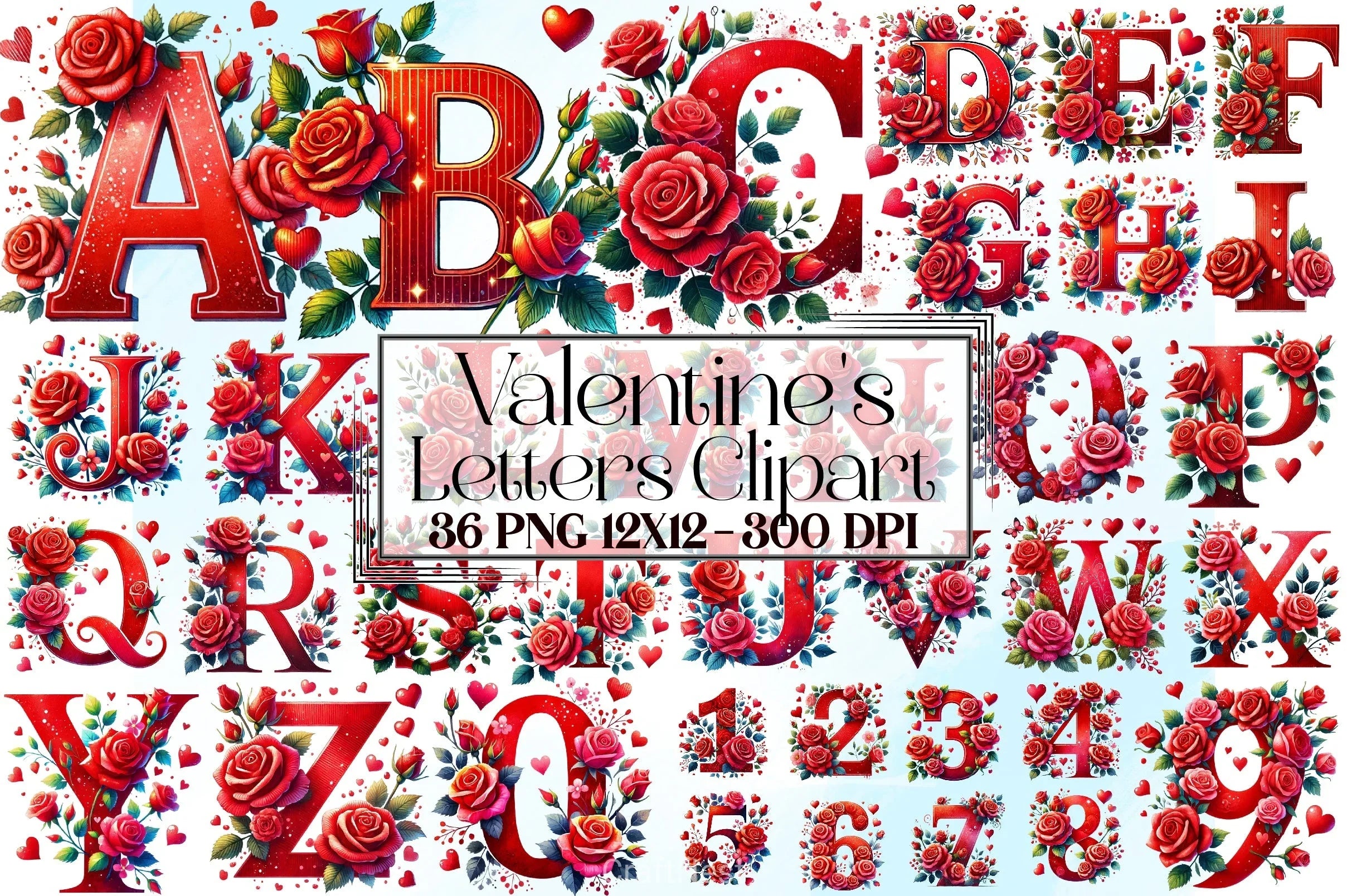 Valentine's Letters Clipart Bundle - CraftNest - Digital Crafting and Art