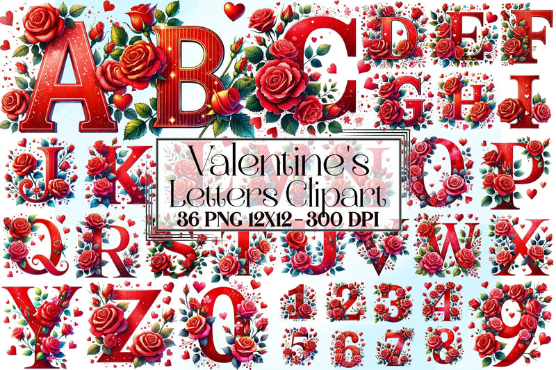 Valentine's Letters Clipart Bundle - CraftNest - Digital Crafting and Art
