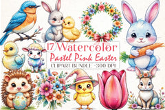 Pastel Pink Easter Clipart Bundle - CraftNest - Digital Crafting and Art