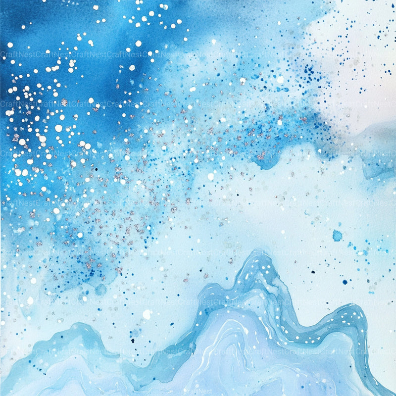 Blue Holographic Glitter Digital Paper - CraftNest - Digital Crafting and Art