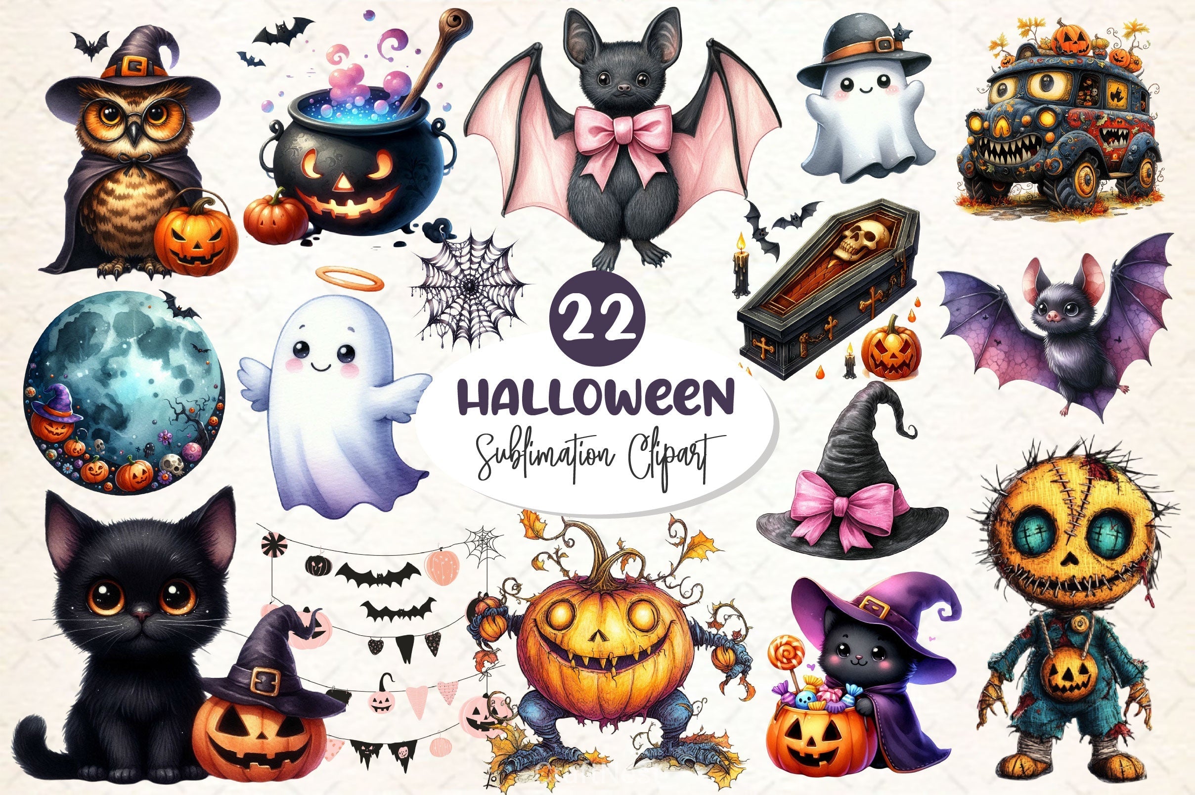 Cute Halloween Clipart Bundle 7